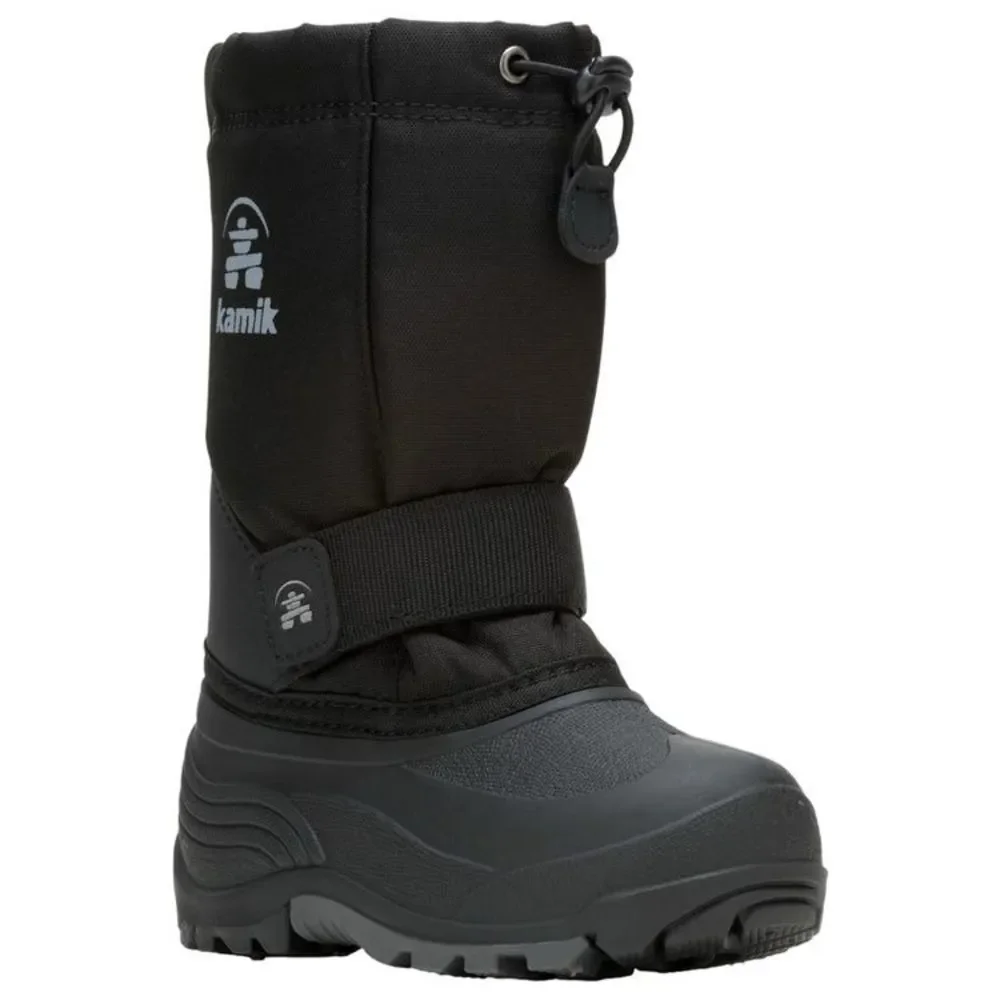 Kamik Kids Rocket Black Pull-On Winter Snow Boots. Little Kids 11.